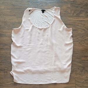 Ann Taylor Soft Cream/Pink Tank Top